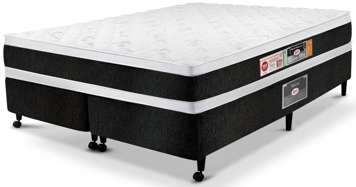 CAMA BOX SUPER KING DE ESPUMA D45 BLACK WHITE DOUBLE FACE 193X203X67