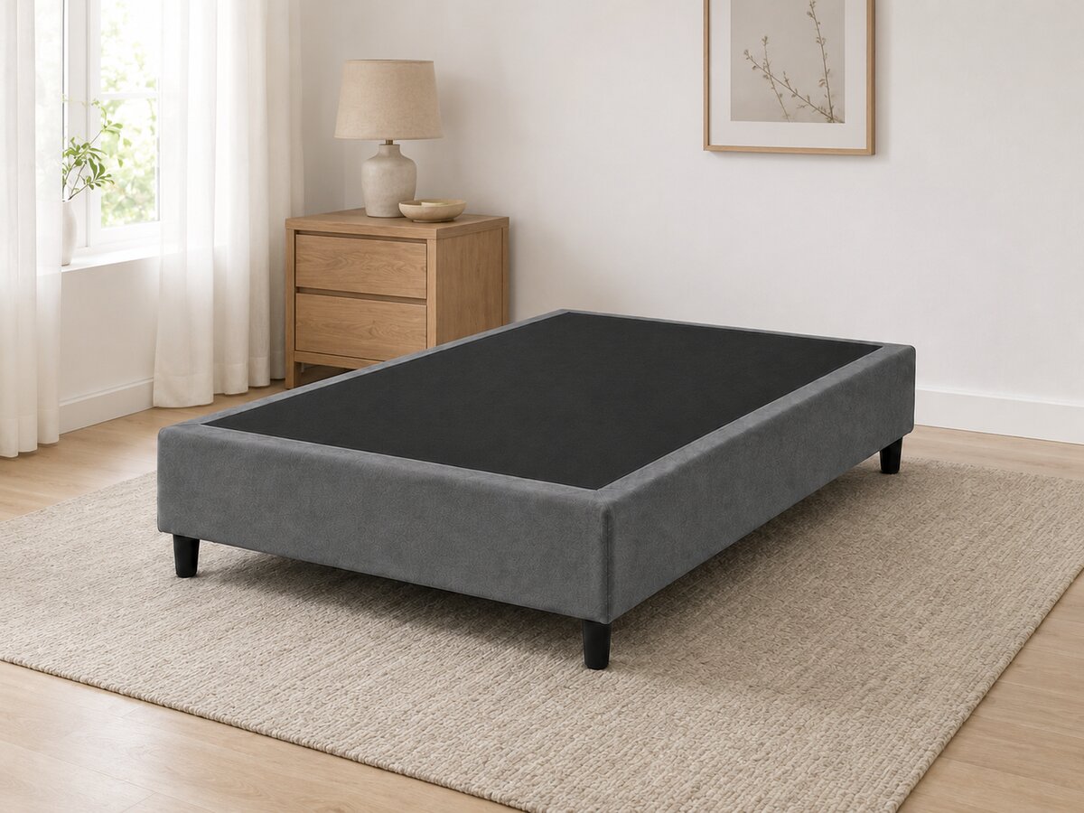 Base Cama Box Casal Suede Cinza 138x188x40