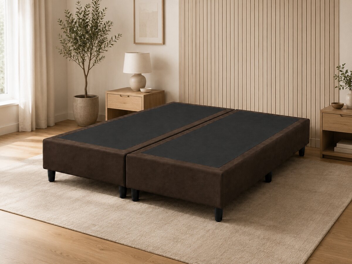 Base Cama Box King Suede Marrom 193x203x40