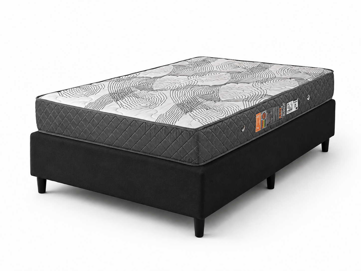 Cama Box Casal de Espuma D33 Ícaro Black 138x188x60