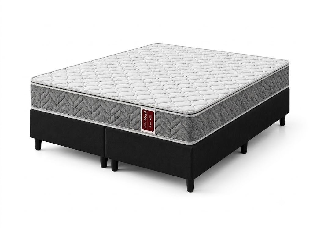 Cama Box Queen de Espuma D45 AMX Foam Double Face 158x198