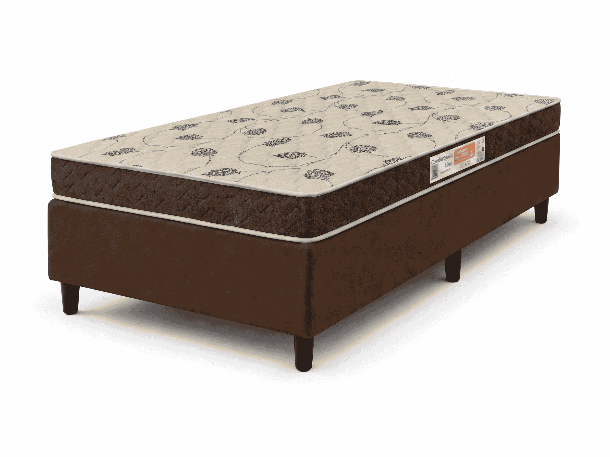 Cama Box Solteiro de Espuma D28 Comfortopedic 88x188x54