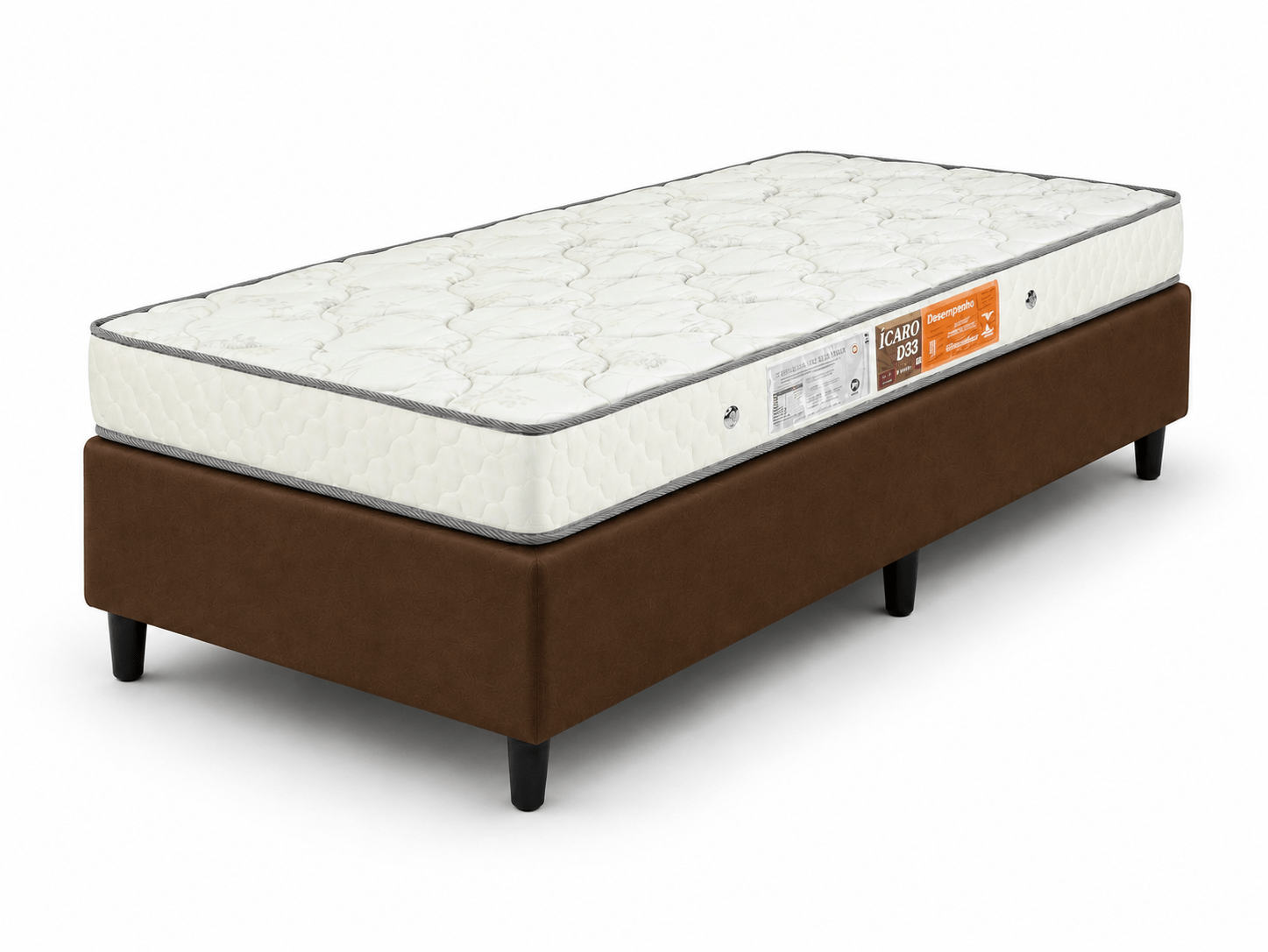 Cama Box Solteiro de Espuma D33 Ícaro 88x188x57