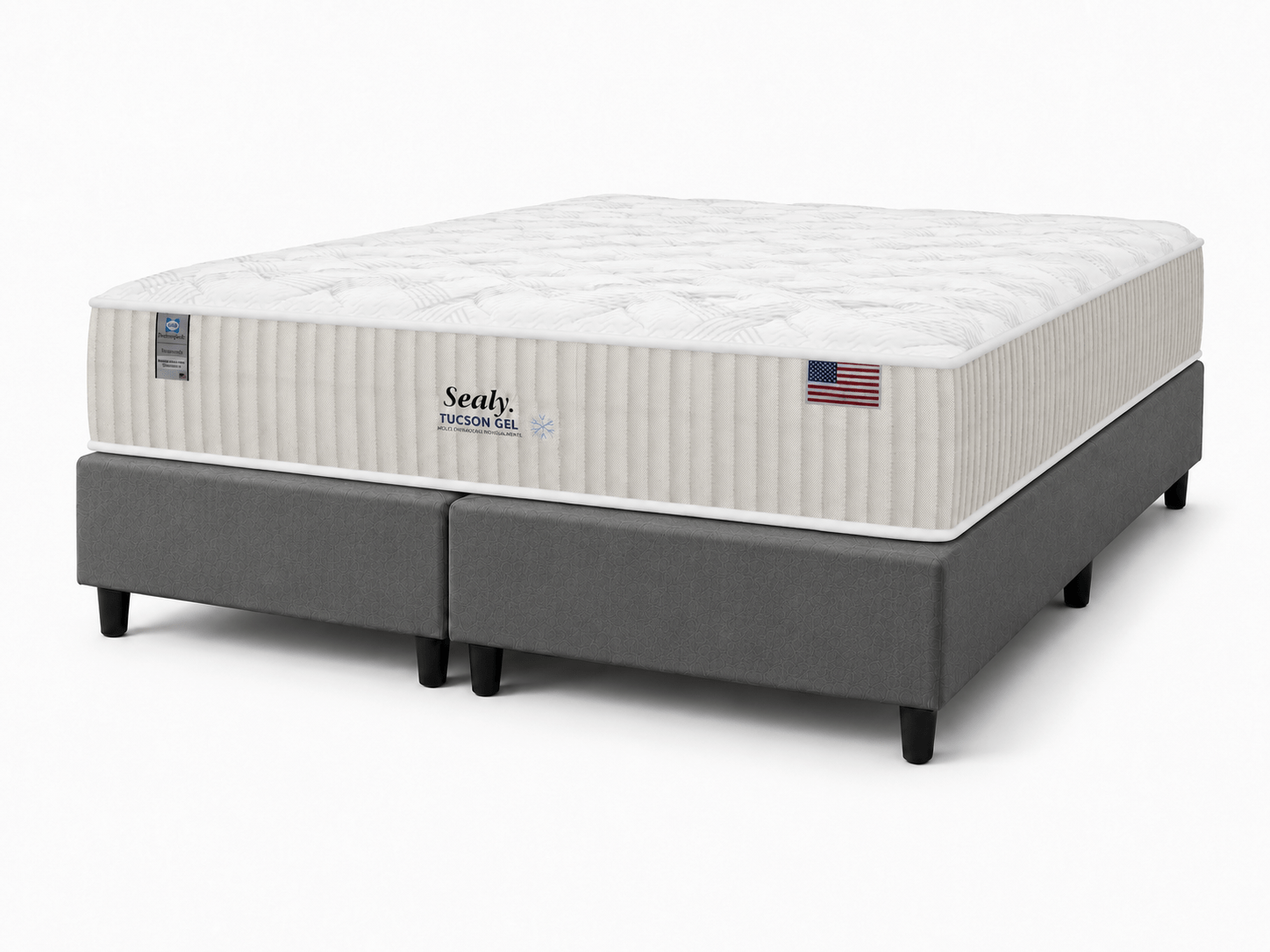Cama Box Queen Sealy Tucson Molas Ensacadas 158x198x72