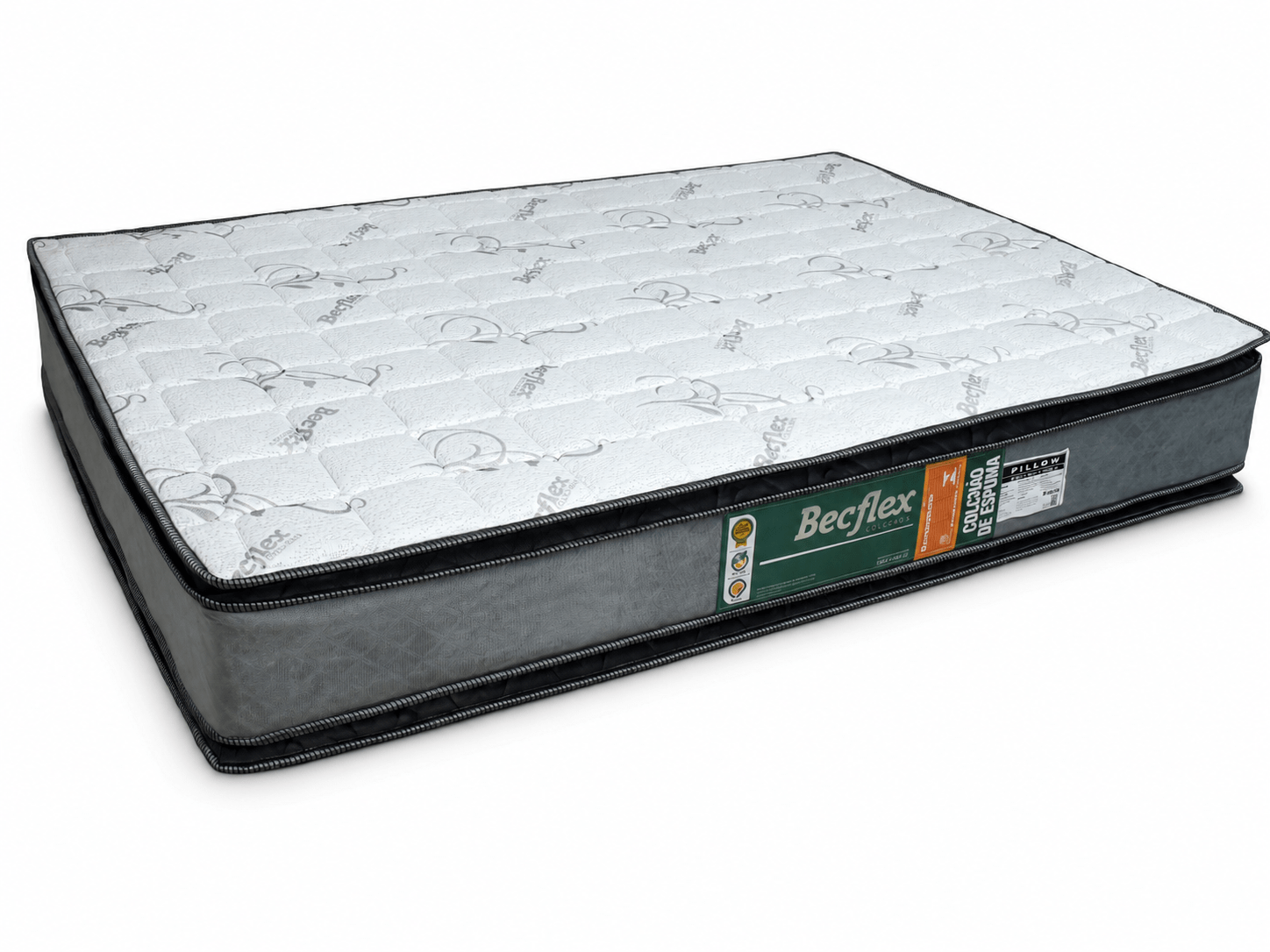 Colchão de Espuma Casal D80 Vision Pillow Top Duplo 138x188x28cm