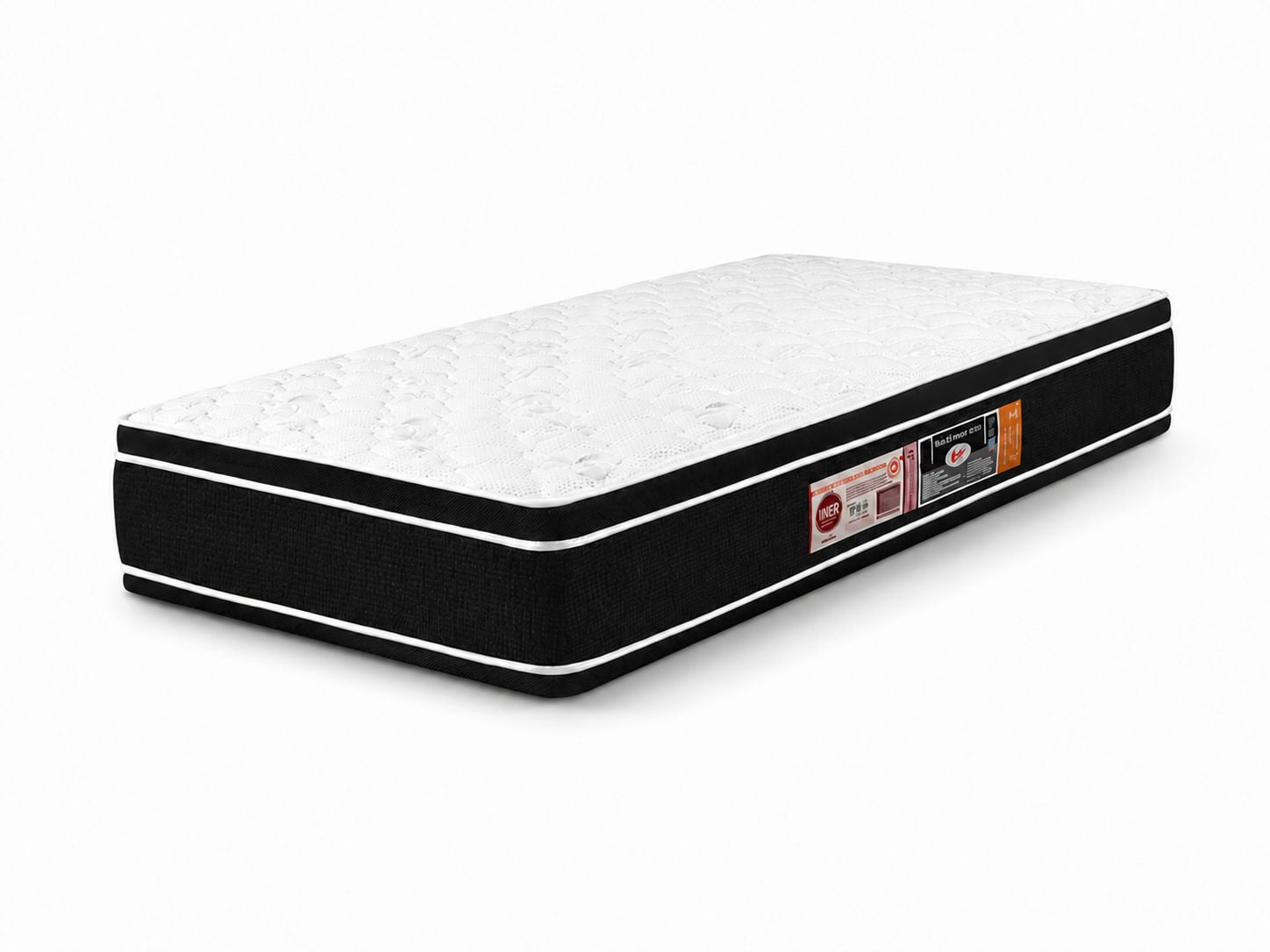 Colchão Solteiro D33 Black White Double Face 88x188x27