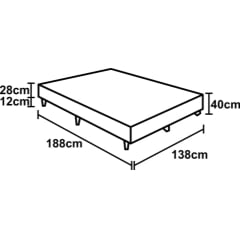 CAMA BOX CASAL REVOLUTION NEW POCKET HIBRIDO ONE FACE 138X188X67  