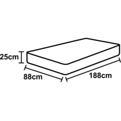 COLCHÃO DE ESPUMA SOLTEIRO D65 FIT COMPOSTO 88X188X25 