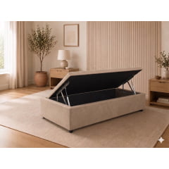 BASE PARA CAMA BOX BAÚ SOLTEIRO SUEDE BEGE 88X188X37 BASE PARA CAMA BOX BAÚ SOLTEIRO SUEDE BEGE 88X188X37