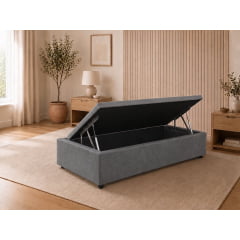 BASE PARA CAMA BOX BAÚ SOLTEIRO SUEDE CINZA 88X188X37 BASE PARA CAMA BOX BAÚ SOLTEIRO SUEDE CINZA 88X188X37