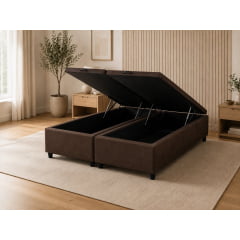 BASE PARA CAMA BOX BAÚ QUEEN SUEDE MARROM 158X198X37 BASE PARA CAMA BOX BAÚ QUEEN SUEDE MARROM 158X198X37