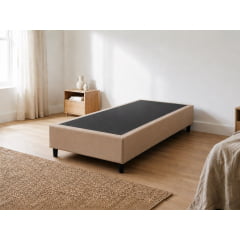 BASE PARA CAMA BOX SOLTEIRO SUEDE BEGE 88X188X40