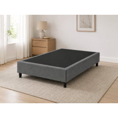 BASE PARA CAMA BOX CASAL SUEDE CINZA 138X188X40