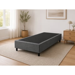 BASE PARA CAMA BOX SOLTEIRO SUEDE CINZA 88X188X40