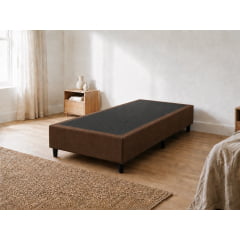 BASE PARA CAMA BOX SOLTEIRO SUEDE MARROM 88X188X40