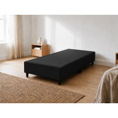 BASE PARA CAMA BOX SOLTEIRO SUEDE PRETO 88X188X40