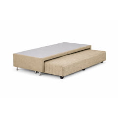 Box Bicama Solteiro Molas Ensacadas Bege 88x188