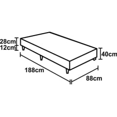 CAMA BOX SOLTEIRO MOLAS ENSACADAS NEVADA 88X188X66 