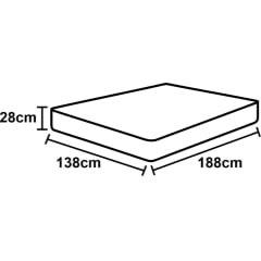 COLCHÃO DE ESPUMA CASAL D80 VISION PILLOW TOP DUPLO 138X188X28-