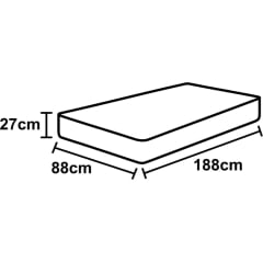 COLCHÃO DE ESPUMA SOLTEIRO D33 BLACK WHITE DOUBLE FACE 88X188X27